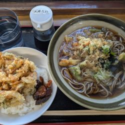 かけそば+かき揚げ丼（小）720円