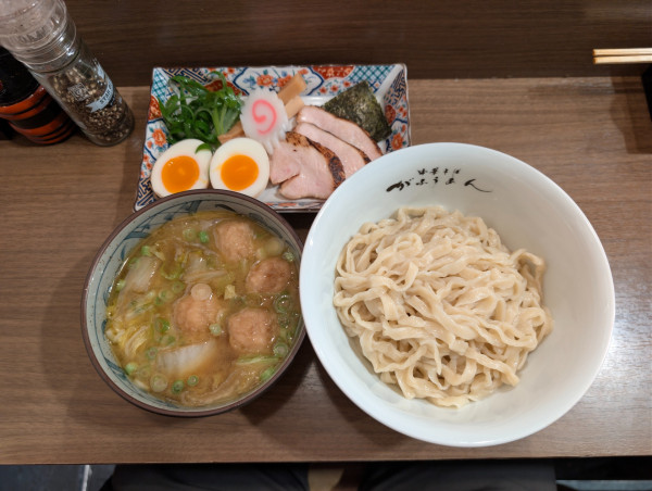「鶏だんごと白菜の醤油つけ麺」@がふうあんの写真