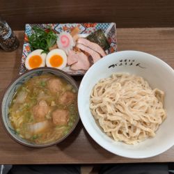 鶏だんごと白菜の醤油つけ麺