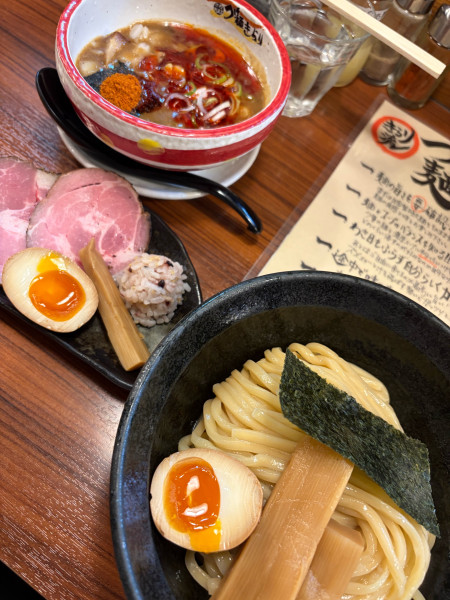 「魚介豚骨辛つけ麺＋上トッピング」@つけ麺 きらりの写真