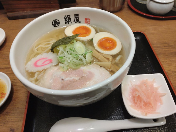 「岩下の新生姜ラーメン＋味玉＋餃子大３個」@絹屋の写真