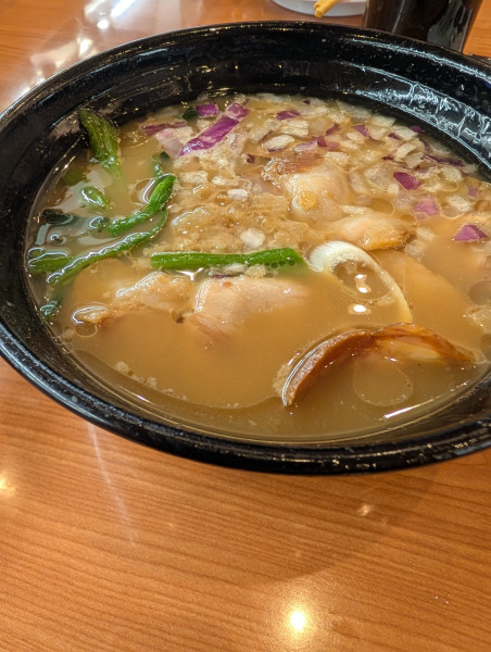 「藤原系魚介背脂ラーメン」@くら寿司 埼玉大井店の写真