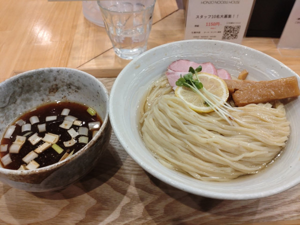 「昆布水つけ麺醤油　大盛」@HONJO NOODLE HOUSEの写真