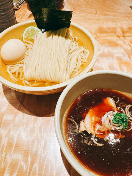 「味玉海苔醤油つけ麺」@迂直の写真