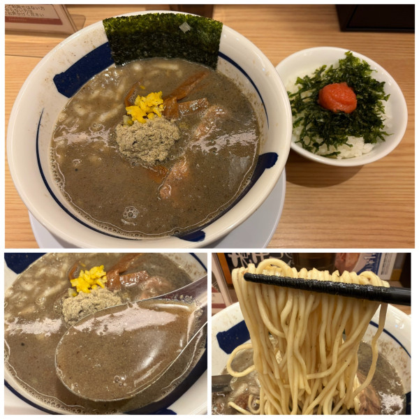 「【季節限定】めっちゃ煮干ラーメン1000円明太子飯小380円」@つけ麺専門店 三田製麺所 池袋東口店の写真