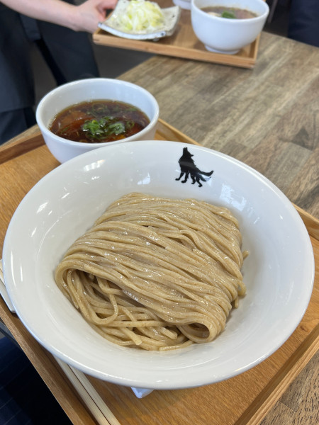 「焼アゴ純水つけそば 大盛」@麺馳走オオカミの写真