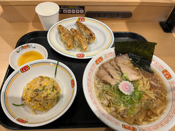 「忘れられない中華そばセット1290円」@餃子の王将 アリオ亀有店の写真