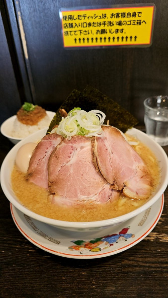 「特製背脂味噌中華ソバ 大盛＋背脂ごはん」@Miya De La Soulの写真