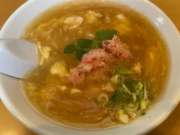 「限定：蟹煮干し蟹かき玉そば：1090円」@中華そば えど家の写真