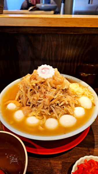 「ラーメン(少なめ)生卵🆓まさお＋紅しょうがW」@自家製麺 No11 ASAKUSAの写真