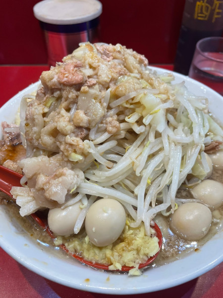 「小ラーメン ウズラ ショウガ半分 ゼンマシ」@ラーメン二郎 西台駅前店の写真