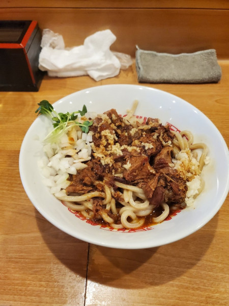 「肉とニンニクの麺@1000」@ミゾグチヤの写真