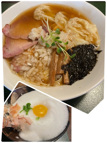 「【二周年限定】背脂煮干しそば＆卵かけご飯」@FOOD TRUCK むべの写真