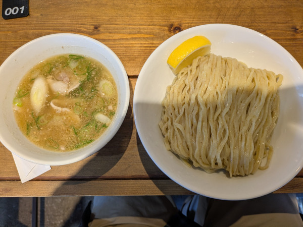 「豚ねぎ塩つけそば麺増980円」@虎狼の写真