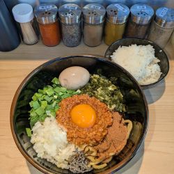 台湾まぜそば¥1000＋味玉(POサービス)＋ライス¥0