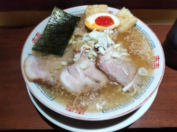 「朝ラー(塩)＋豚トッピング」@大井町立食い中華蕎麦 いりこ屋の写真