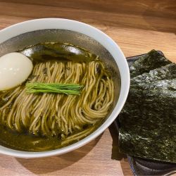 [限定]黒あわびの肝そば¥2500・海苔¥100