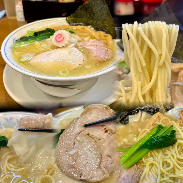 「濃厚鶏塩らーめん1050円＋ワンタン」@らーめん曳舟の写真