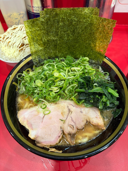 「のり九条ネギラーメン ライス」@横浜家系ラーメン 十四代目野中家の写真