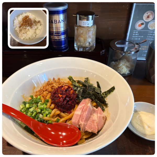 「カラみた追い飯セット1250円　ガリマヨ50円」@長男、おともかずきの写真