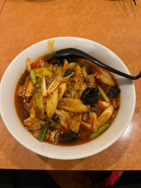 「葱爆肉麺」@麺 三福の写真