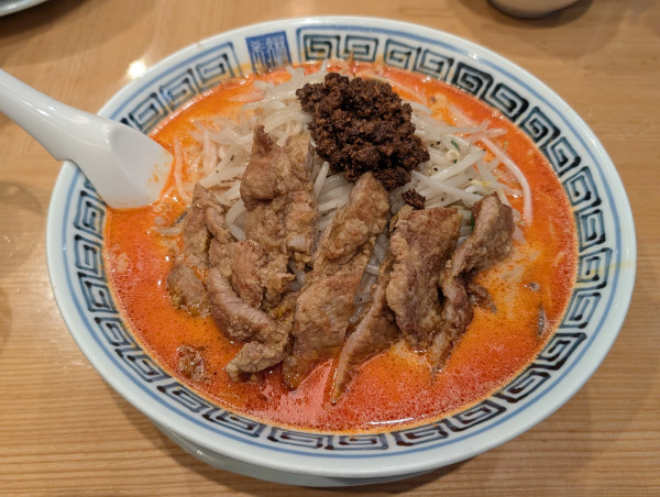 「排骨担々麵(中辛)＋麺大盛」@希須林 赤坂店の写真