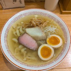 中華そば塩煮干し(極太手揉み麺に変更)＋煮卵