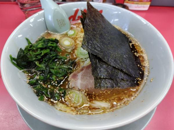 「味噌ラーメン　※あぶら：多め　＋ほうれん草：クーポン」@山岡家 松本店の写真