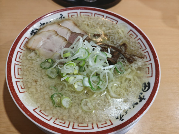 「中華そば(こってり背脂)➕特製肉飯」@田中そば店の写真