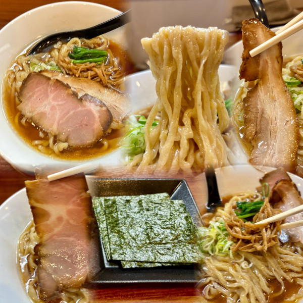 「醤油らーめん（中盛）1100円＋のり」@純手打ち だるまの写真