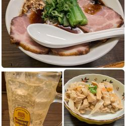 特製川越醤油そば＋生姜＋おつまみメンマ＋ハイボール