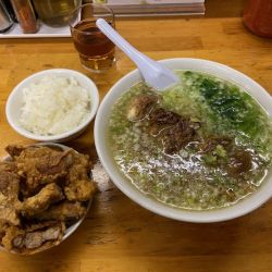 塩ラーメン（油少なめ）＋チャーシュー・パーコー半々別皿