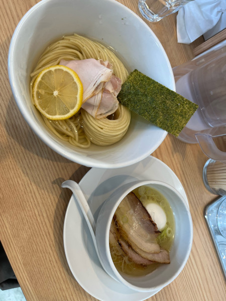 「昆布水つけ麺肉あり（肉まし）しお」@ASHITAMO RAMENの写真