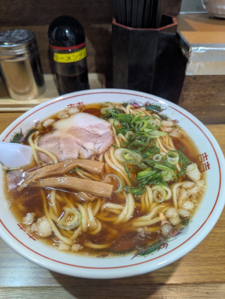 「中華そば+大盛+太麺変更」@西國やの写真