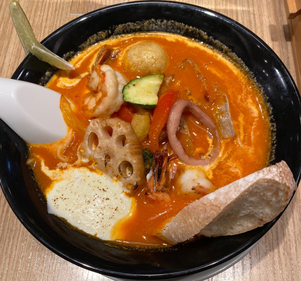 「【限定】とっておきのエビクリ　1280円」@太陽のトマト麺 元住吉支店の写真