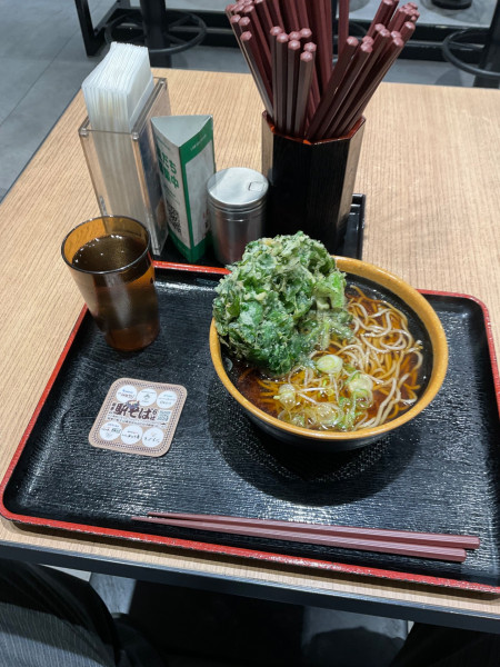 「春菊天蕎麦」@そば処 めとろ庵 錦糸町店の写真