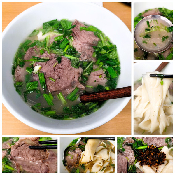 「牛肉手打ち平麺 (現拉手工牛肉寛面)　¥1480」@黔莊 NOODLE VILLA 上野店の写真