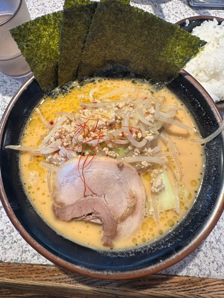 「味噌ラーメン」@横浜家系ラーメン たくみ家 土浦阿見店の写真