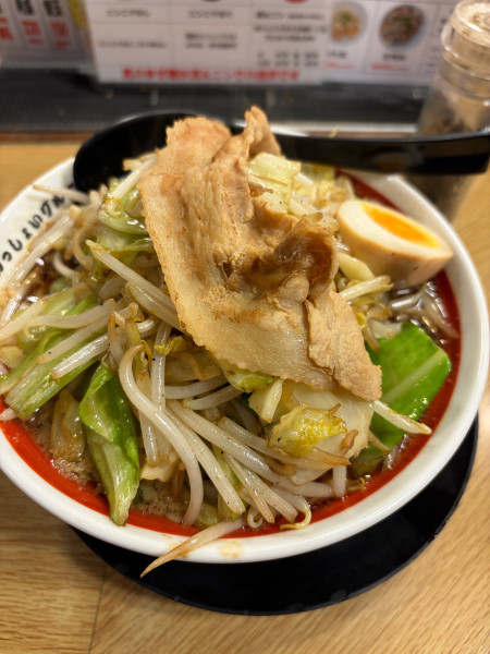 「黒醤油らーめんだんじり盛り　ニンニク多め」@男のラーメン 麺屋 団長の写真