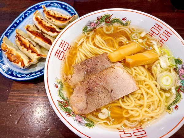 「中華そば（490円）、餃子（280円）」@活龍大衆麺処 真壁屋 土浦駅西口店の写真