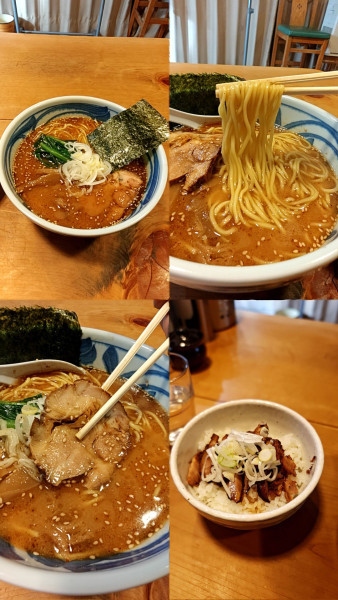 「『みそらーめん+チャーシュウ飯(￥900+350)』」@らーめん たきたろうの写真