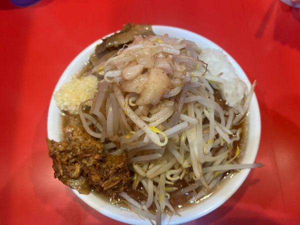 「ミニらーめん、タマネギ、ほぐし豚」@麺屋 桐龍の写真