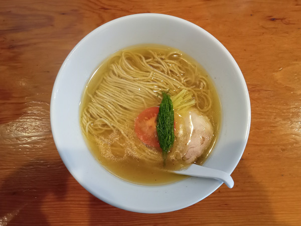 「白そば＋鶏汁ギョーザ（３個）」@麺屋 ブルーズの写真