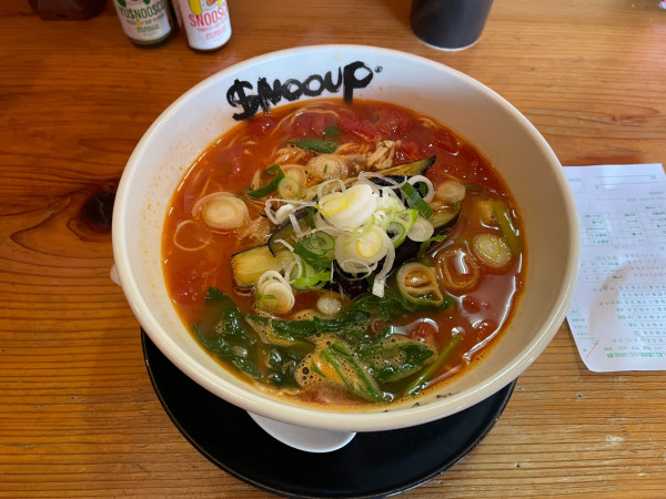 「トマトラーメン（素揚げナス）」@THE SNOOUP 清武加納店の写真