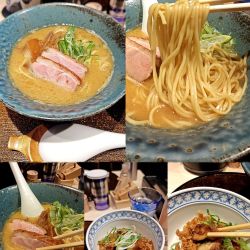 『濃厚鴨白湯そば+鶏飯(￥1200+350)』