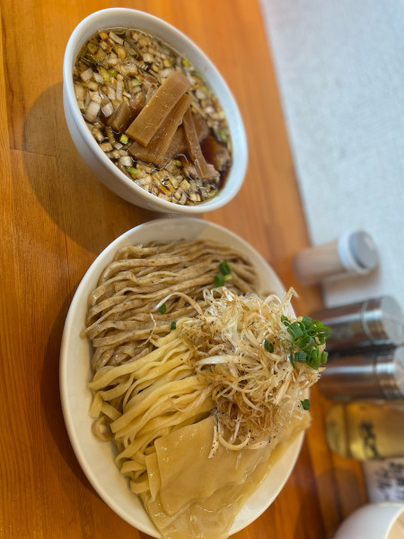 「焙煎二色つけ麺(ネギtp)」@らぁめん りきどうの写真