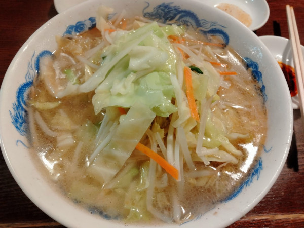 「タンメン＋餃子3個」@來々軒の写真