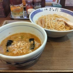 大山鶏のつけめん+出汁あつ+鶏ほぐし