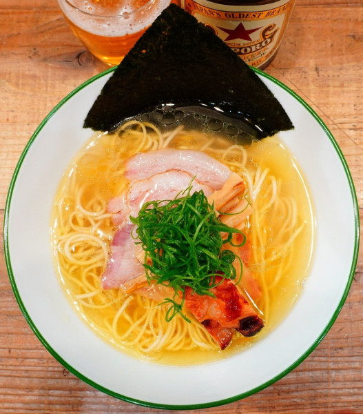 「塩そば＋味玉＋ビール中瓶（赤星）」@3931WORKS.の写真