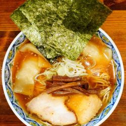 奈つやのもちもち雲呑中華そば＋味玉（つまみ）＋黒ラベル